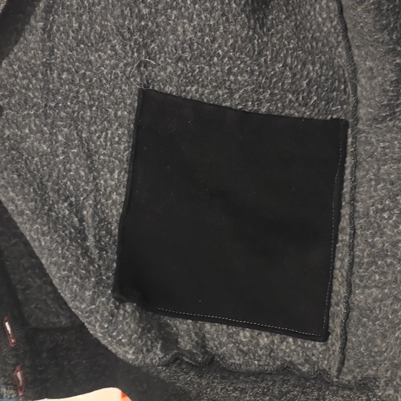 1980s Women's Charcoal Cardigan with Pink and Teal Stripes & Inside Pocket - Picture 5 of 6